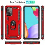 Wholesale Tech Armor Ring Stand Grip Case with Metal Plate for Samsung Galaxy A52 5G (Red)